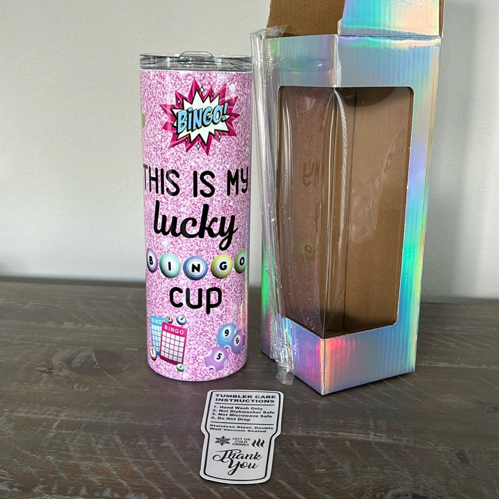 Travel Cup, Lucky Bingo Cup, Gnome, 20 oz. Stainless Steel